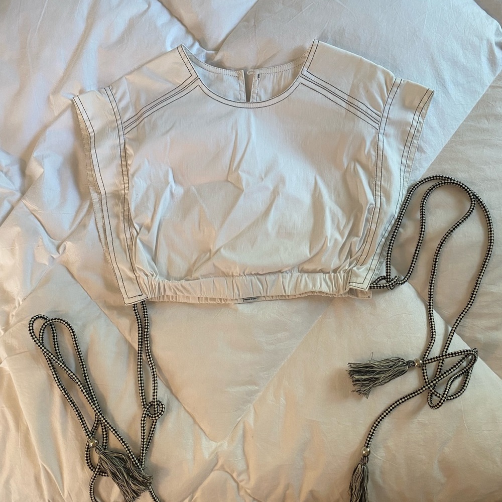 White cropped top